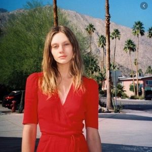 Reformation Marta Red Wrap Dress